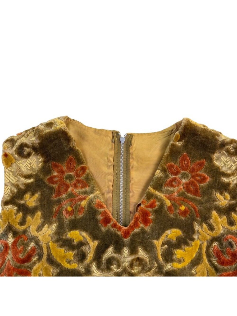 Vintage Womens Multi-Color Tapestry Sleeveless Vest Floral Medieval Style Size 1 - Picture 4 of 8